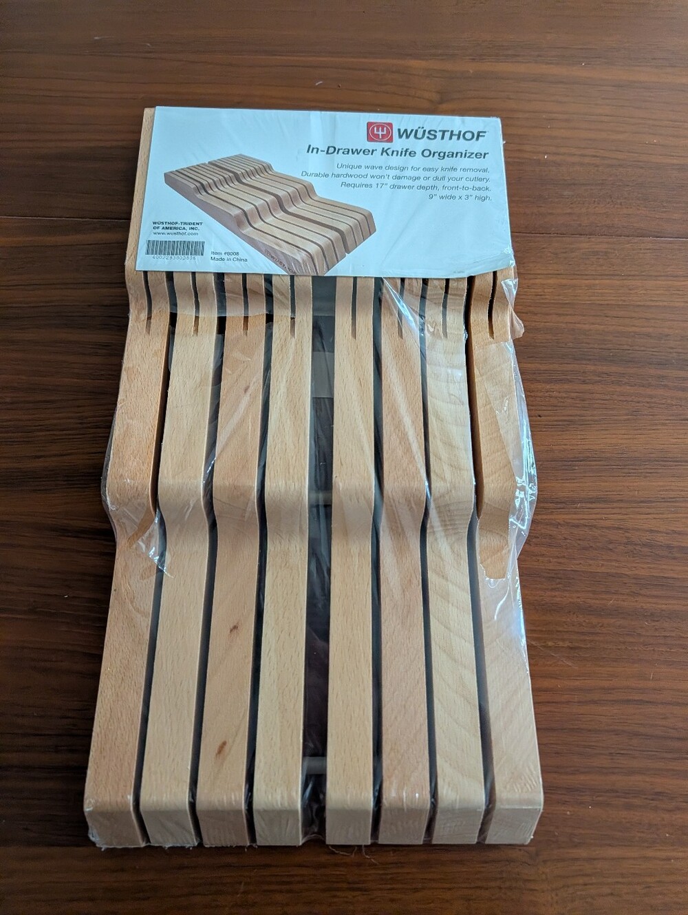 WUSTHOF In Drawer Knife Organizer 14 Slots Hardwood New Sealed
